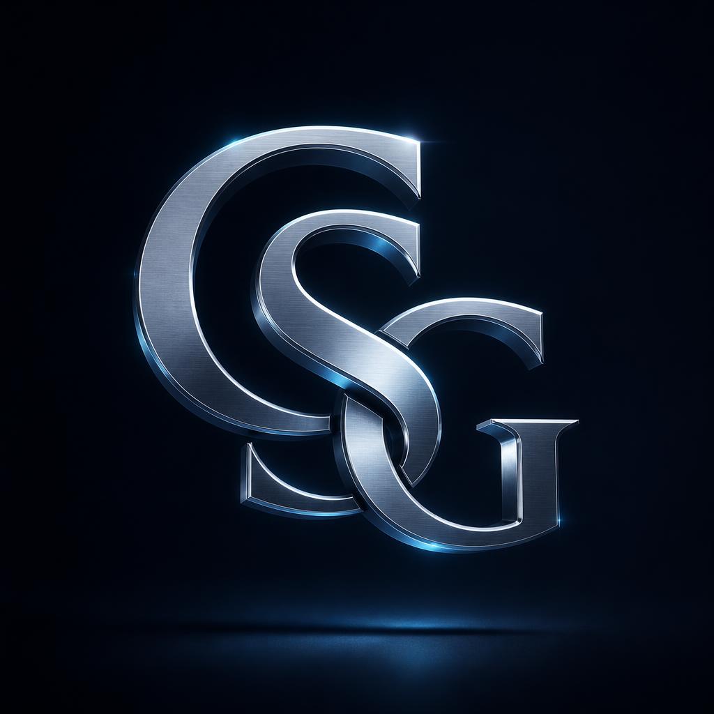 The Collective Software Group metallic CSG emblem